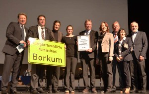 Borkum: Verleihung des ECARF-Zertifikates zur ersten allergikerfreien Insel Europas. Foto: Burkana