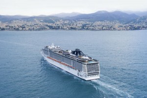 Die MSC Preziosa auf großer Fahrt. Foto: MSC Crociere