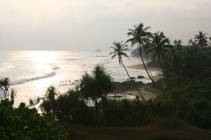 Ausblick vom Barberyn Beach Resort in Sri Lanka auf den tropischen Palmenstrand des Indischen Ozeans. - Foto: Barberyn Resorts