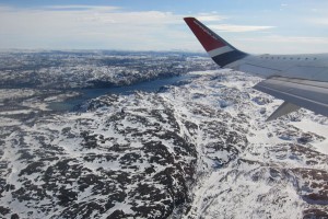 Nach Hause: Beim Abflug von Kirkenes - ein fantastischer Blick über die nordische Landschaft.