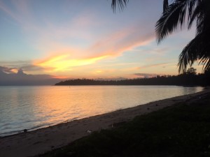 Der Sonnenuntergang an einem der westlichen Strände.