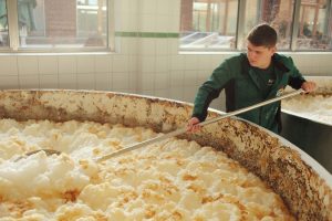 Ein Brauer kümmert sich um das süffige Getränk, das nach dem bayerischen Reinheitsgebot nur aus Wasser, Hopfen, Malz und (später) Hefe bestehen darf. - Foto: Ayinger Privatbrauerei / Simon Koy