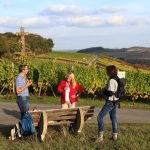 Weinprobe inmitten der Weinberge. – Foto: Tourismusverband Liebliches Taubertal / Peter Frischmuth