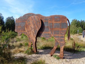 Dieses „Metall-Wisent“ begrüßt die Besucher der Wisent-Welt. – Foto: Dieter Warnick